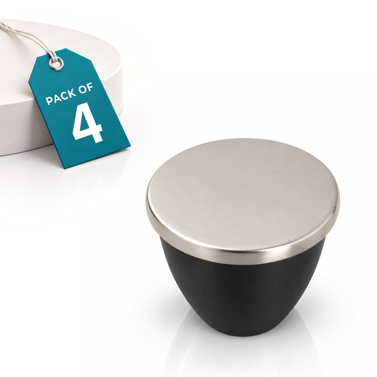 Plantex Knobs for Drawer/Drawer Knobs/Knobs for Cabinets/Pull-Push Knobs for Kitchen/Bedroom Drawer - Pack of 4 (Satin Black)