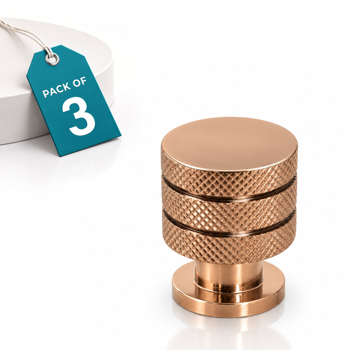 Plantex Knobs for Drawer/Drawer Knobs/Cabinet Knobs/Drawer knobs Handle/Pull-Push Knobs for Home/Office Drawers - Pack of 3 (Rose Gold)