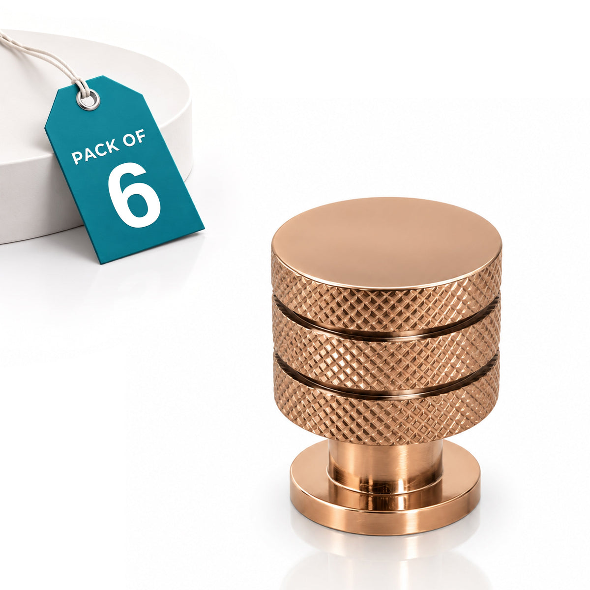 Plantex Knobs for Drawer/Cabinet Knobs/Drawer knobs Handle/Pull-Push Knobs for Home/Office Drawers - Pack of 6 (Rose Gold)