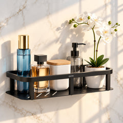 Plantex SS - 304 Grade Shelf for Bathroom/Storage Organizer for Bathroom/Kitchen Rack - Bathroom Accessories - Pack of 1 (12X5 Inches-Black Finish)-1