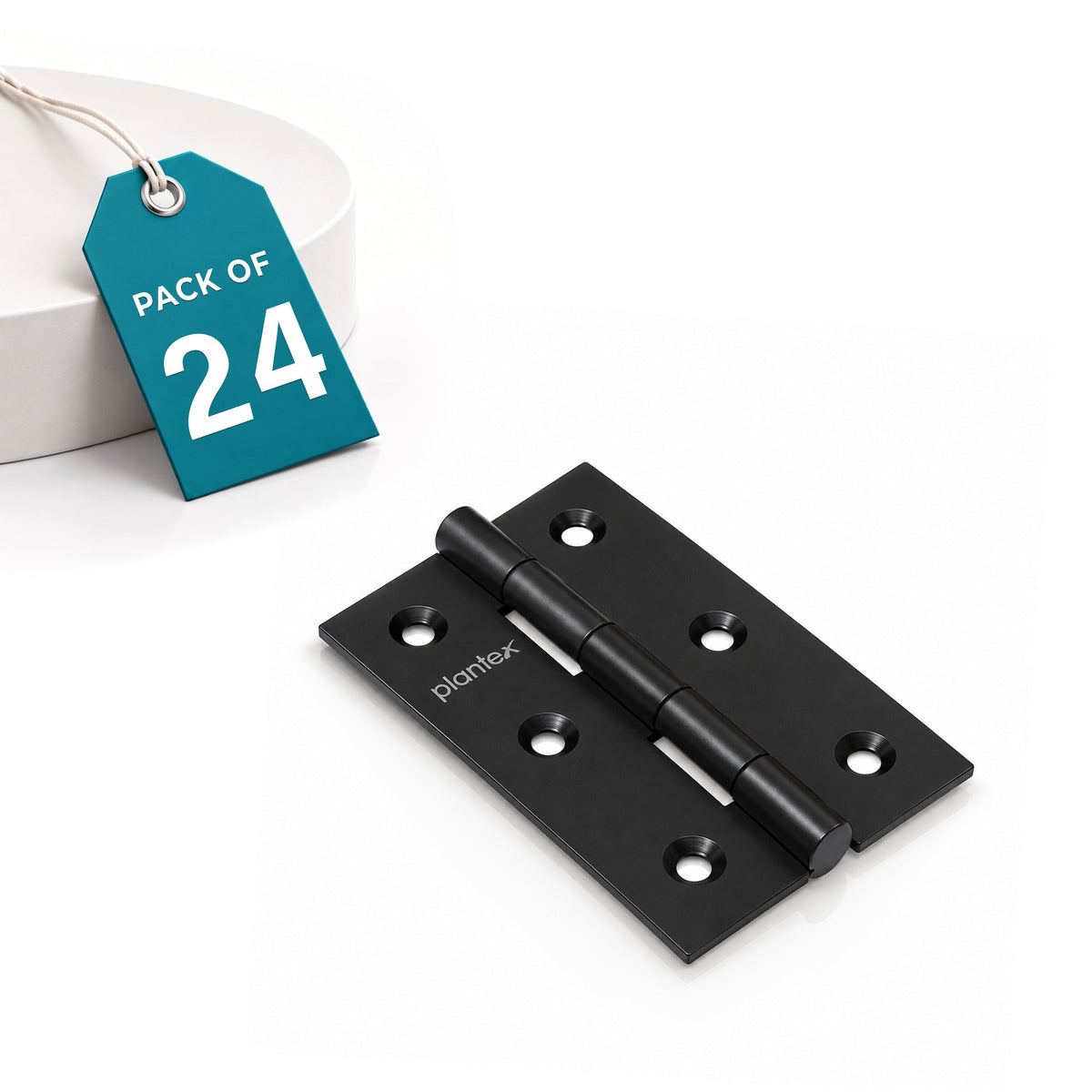 Plantex Door Hinges/Stainless Steel Door Butt 3 inch x 16 Gauge/1.5 mm Thickness Home/Office/Hotel/Hinges for Main Door/Cabinet/Wardrobe/Soft Close Hinge/Kabza - Pack of 24 (Black)