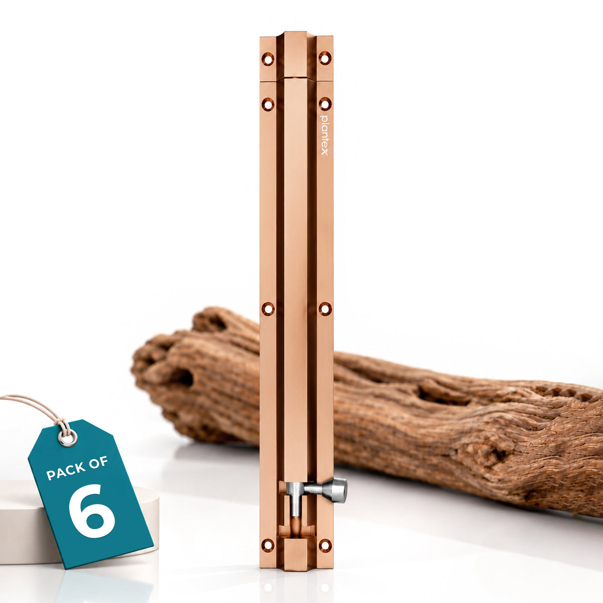 Plantex Stainless Steel 12 inch Tower Bolt/Tower Bolt for Home,Offices Doors and Windows/Tower Bolt for Main Door/Door Latch/Kundi/Chitakini/Door Latch for Windows (Rose Gold, Pack of 6)-1