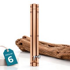 Plantex Stainless Steel 12 inch Tower Bolt/Tower Bolt for Home,Offices Doors and Windows/Tower Bolt for Main Door/Door Latch/Kundi/Chitakini/Door Latch for Windows (Rose Gold, Pack of 6)-1