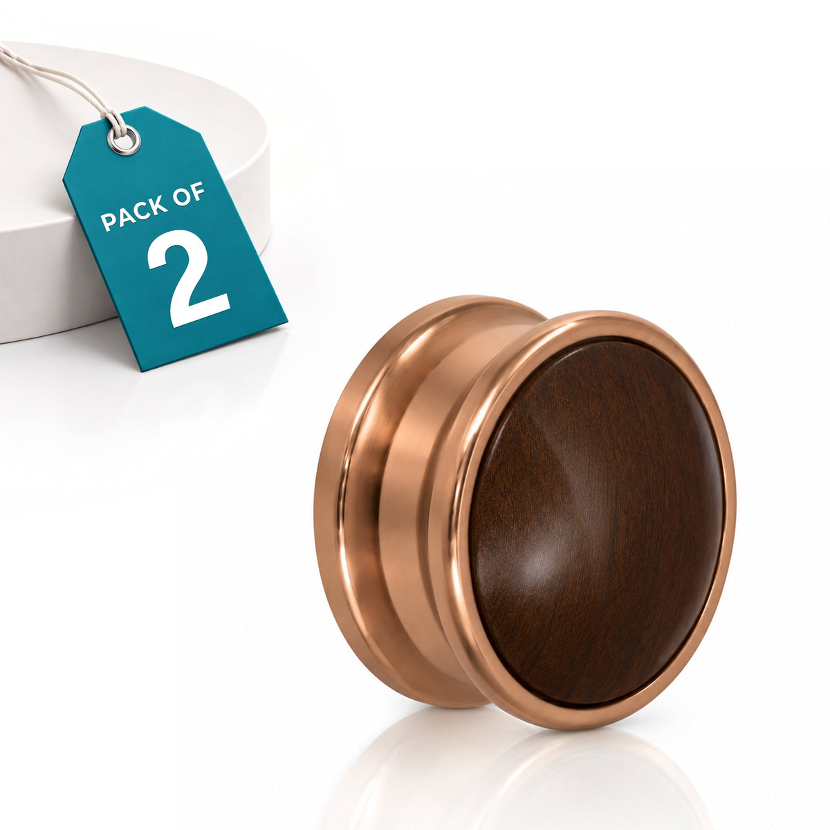 Plantex Knobs for Drawers/Drawer Knobs/Round Knob for Cabinets/Pull-Push Knob for Kitchen/Bedroom Drawer - Pack of 2 (Rose Gold)-1