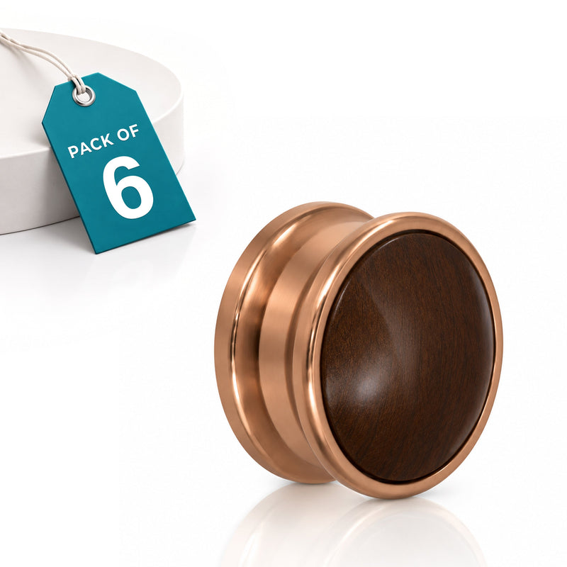 Plantex Knobs for Drawers/Drawer Knobs/Round Knob for Cabinets/Pull-Push Knobs for Kitchen/Bedroom Drawer - Pack of 6 (Rose Gold)-1