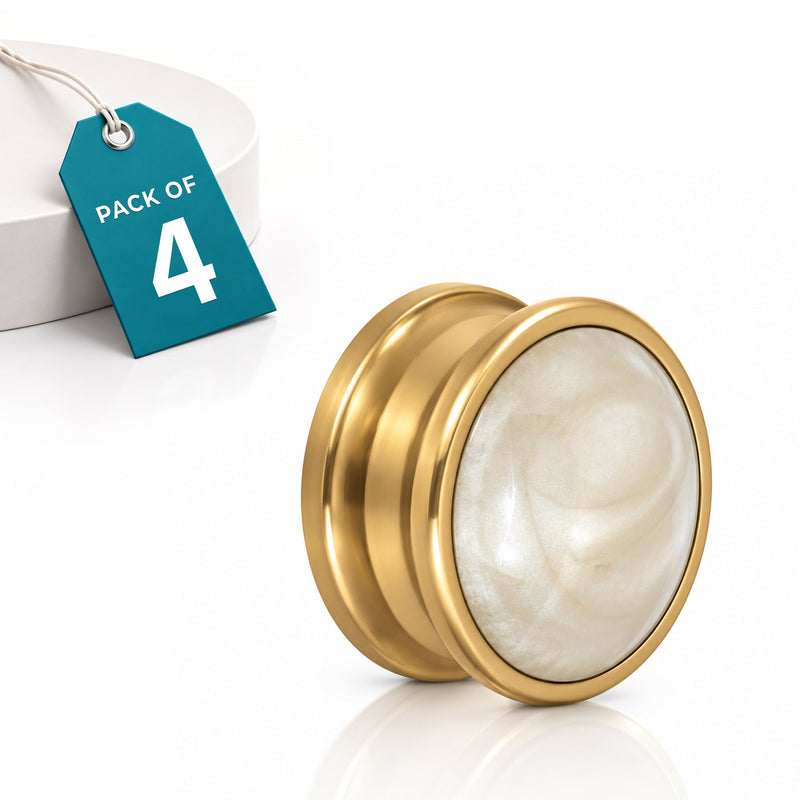 Plantex Knobs for Drawers/Drawer Knobs/Round Knob for Cabinets/Pull-Push Knob for Kitchen/Bedroom Drawer - Pack of 4 (Gold)-1
