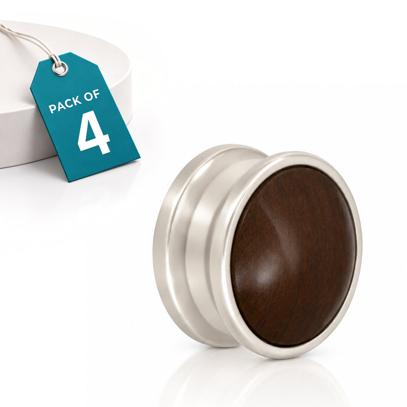 Plantex Knobs for Drawers/Drawer Knobs/Round Knobs for Cabinets/Pull-Push Knob for Kitchen/Bedroom Drawer - Pack of 4 (Satin)-1
