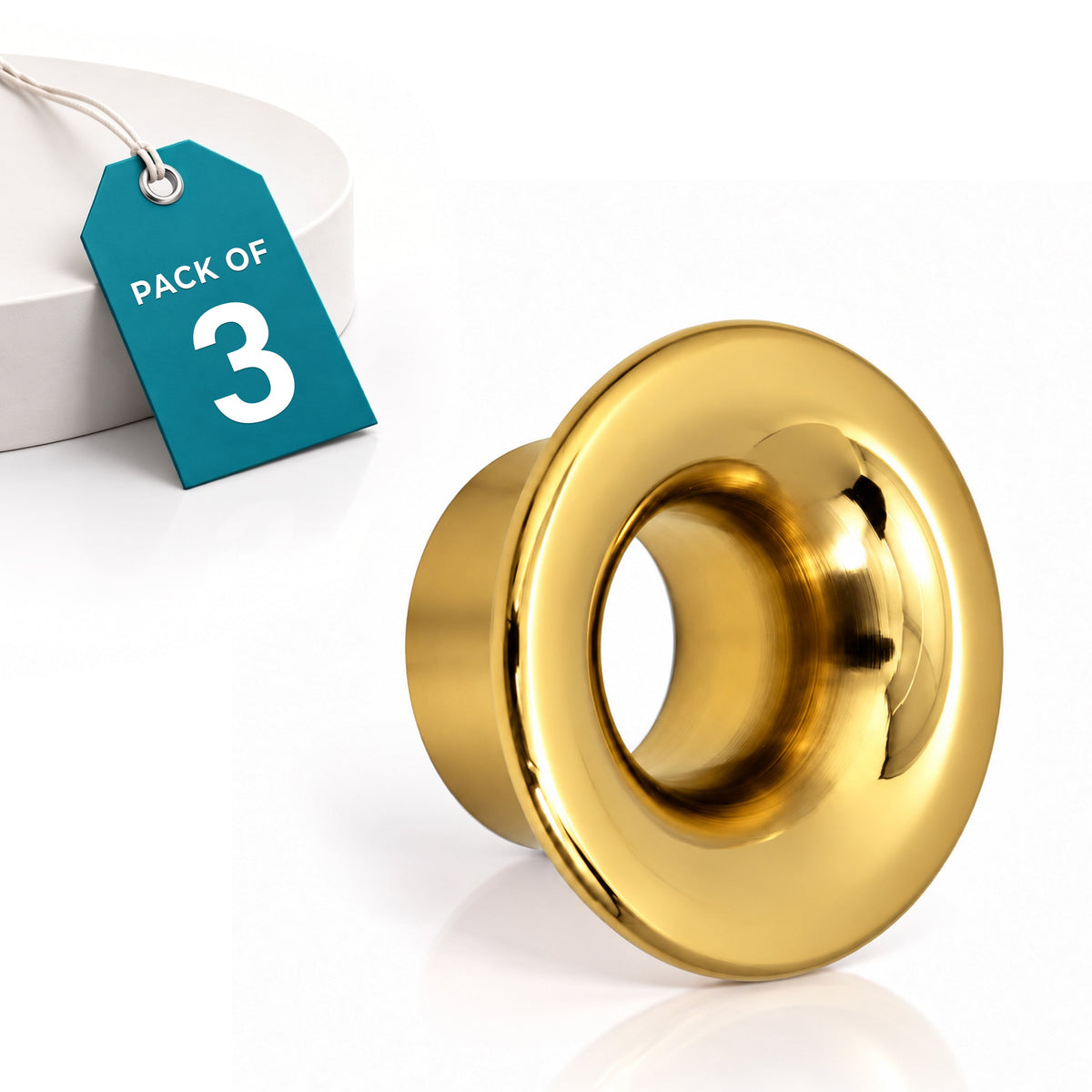 Plantex Knobs for Cabinet/Drawer Knobs/Round Knobs for Cabinets/Pull-Push Knob for Kitchen/Bedroom Drawer - Pack of 3 (Gold)