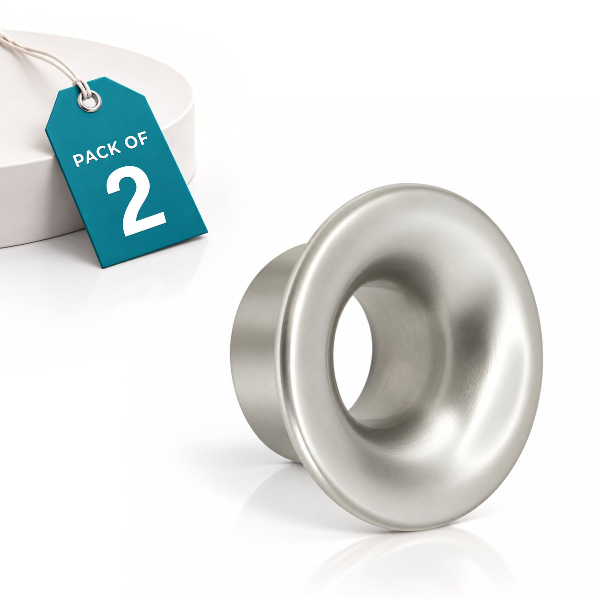 Plantex Knobs for Drawers/Drawer Knobs/Round Knob for Cabinets/Pull-Push Knob for Kitchen/Bedroom Drawer - Pack of 2 (Satin)-1