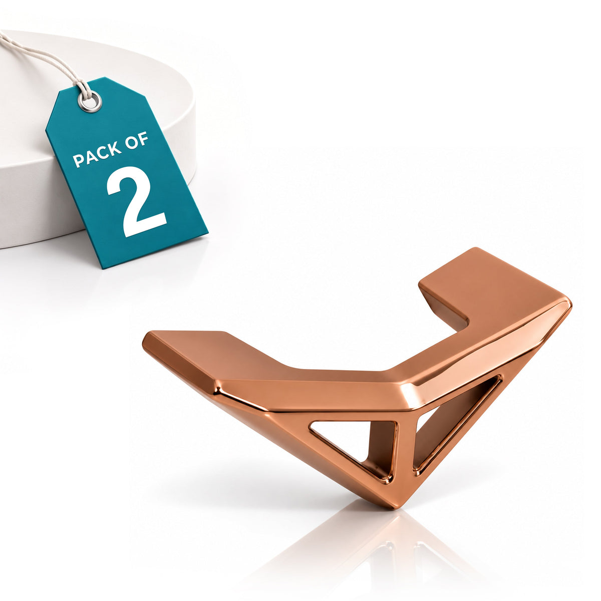 Plantex Knobs for Drawer/Triangle Knobs for Cabinets/Drawer Handle/Pull-Push Knob for Kitchen/Bedroom/Office Drawers - Pack of 2 (Rose Gold)-1