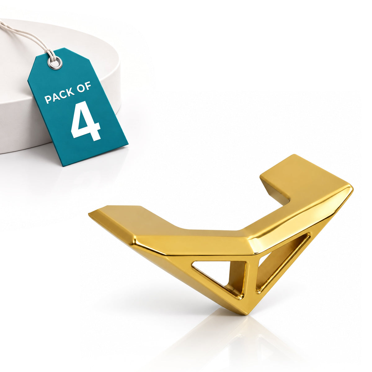 Plantex Knobs for Drawers/Drawer Knobs/Triangle Knob for Cabinets/Drawer Handle/Pull-Push Knob for Kitchen/Bedroom Drawers - Pack of 4 (Gold)-1