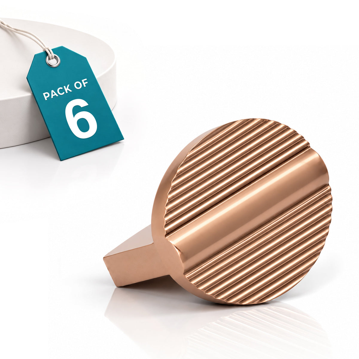 Plantex Knobs for Drawers/Drawer Knobs/Round Knob for Cabinets/Pull-Push Knob for Kitchen/Bedroom Drawer - Pack of 6 (Rose Gold)