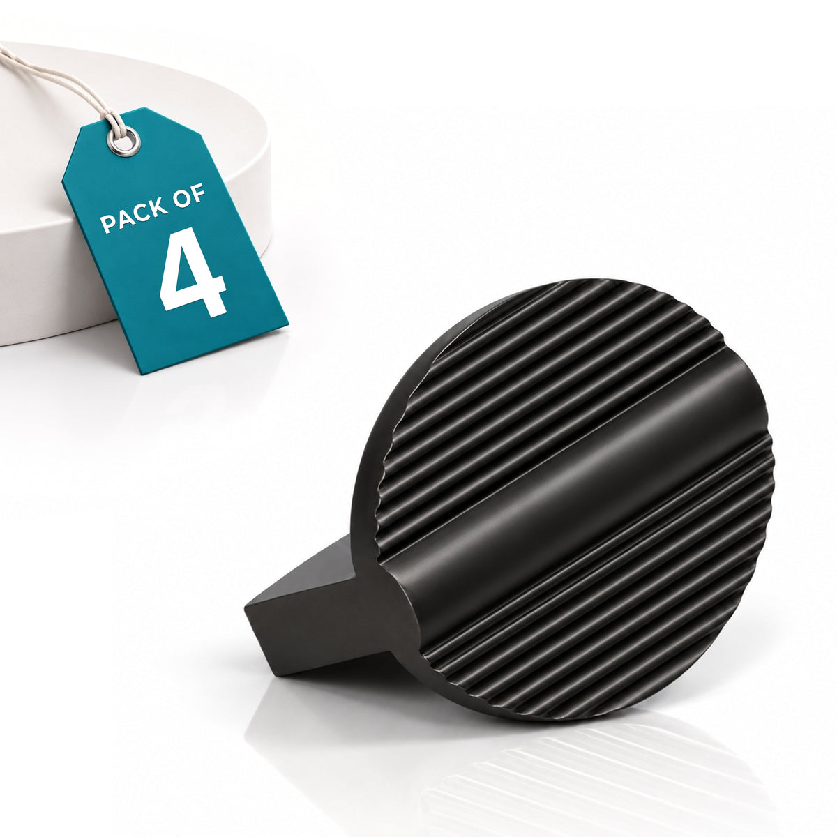 Plantex Knobs for Drawers/Drawer Knobs/Round Knob for Cabinets/Pull-Push Knob for Kitchen/Bedroom Drawer - Pack of 4 (Black) (Model APS-DTK-238)