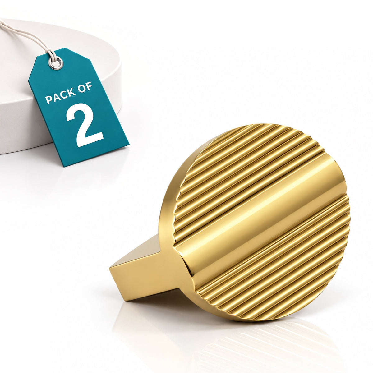 Plantex Knobs for Drawers/Round Drawer Knobs for Cabinets/Pull-Push Knobs for Kitchen/Bedroom Drawer - Pack of 2 (Gold)-1