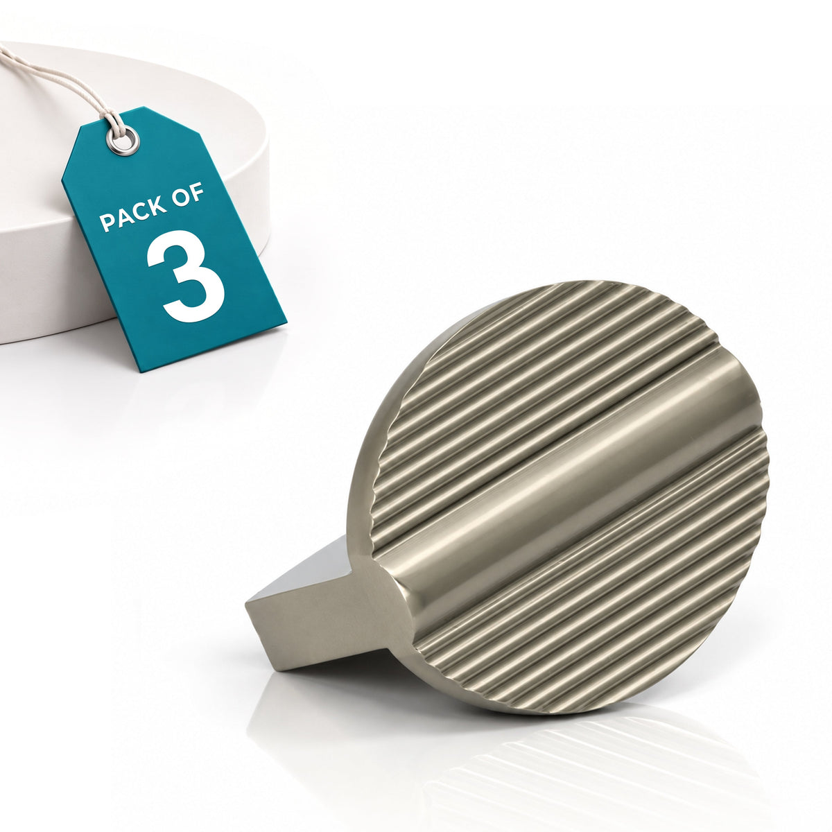 Plantex Knobs for Drawers/Round Drawer Knobs for Cabinets/Pull-Push Knobs for Kitchen/Bedroom Drawer - Pack of 3 (Satin)-1