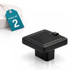 Plantex Knobs for Drawers/Drawer Knobs/Square Knob for Cabinets/Pull-Push Knob for Kitchen/Bedroom/Drawer - Pack of 2 (DC-Black & Z-Black)-1