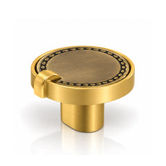 Plantex Knobs for Drawers/Drawer Knobs/Round Knob for Cabinets/Pull-Push Knob for Kitchen/Bedroom/Drawer - Pack of 1 (Brass Antique & Gold)-1