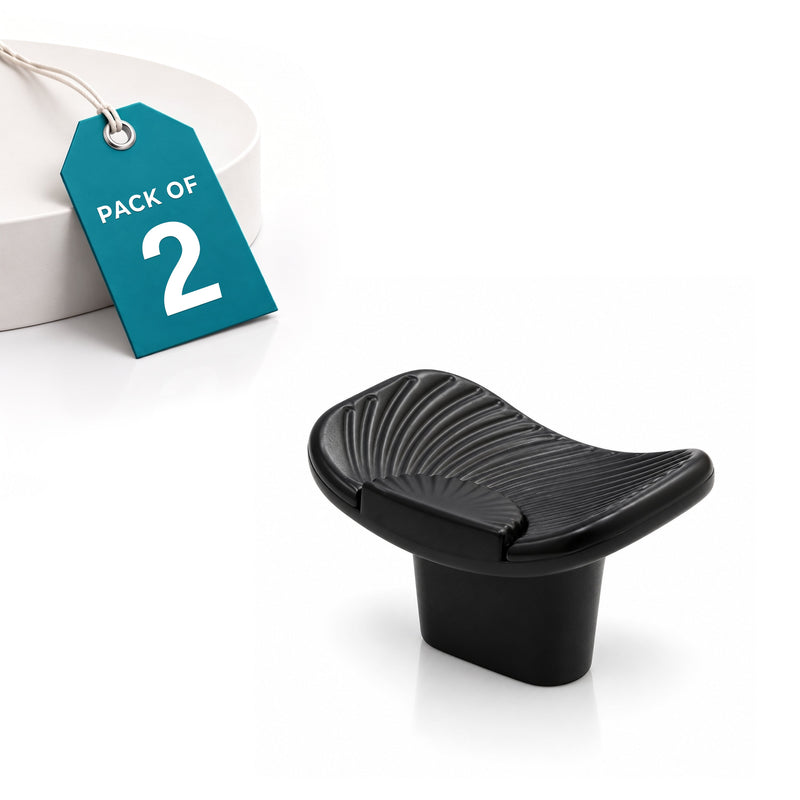 Plantex Knobs for Drawers/Drawer Knobs/Rectangle Knob for Cabinets/Pull-Push Knob for Kitchen/Bedroom/Drawer - Pack of 2 (DC-Black & Z-Black)-1