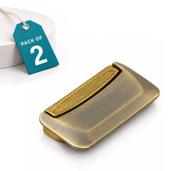 Plantex Drawer Kadi/3 Inch Chest Handle for Drawer/Rectangular Cabinet Kadi/Pull-Push Kadi for Home/Office Drawer - Pack of 2 (DTK-295, Brass Antique & Gold-1