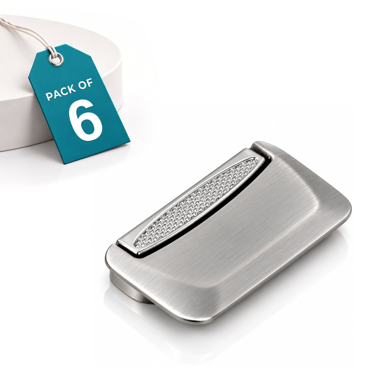 Plantex Drawer Kadi/3 Inch Chest Handle for Drawer/Rectangular Cabinet Kadi/Pull-Push Kadi for Home/Office Drawer - Pack of 6 (DTK-295, Satin White & Chrome)