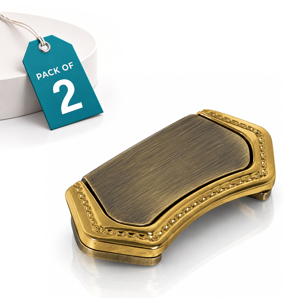 Plantex Drawer Kadi/3 Inch Chest Handle for Drawer/Rectangular Cabinet Kadi/Pull-Push Kadi for Home/Office Drawer - Pack of 2 (DTK-296, Brass Antique & Gold)-1