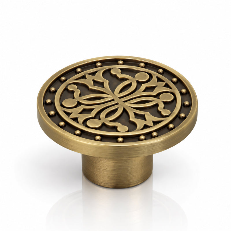 Plantex Knobs for Drawer/Round Drawer Knobs/Knobs for Cabinets/Pull-Push Knobs for Kitchen/Bedroom Drawer - Pack of 1 (DTK-301, Brass Antique)-1