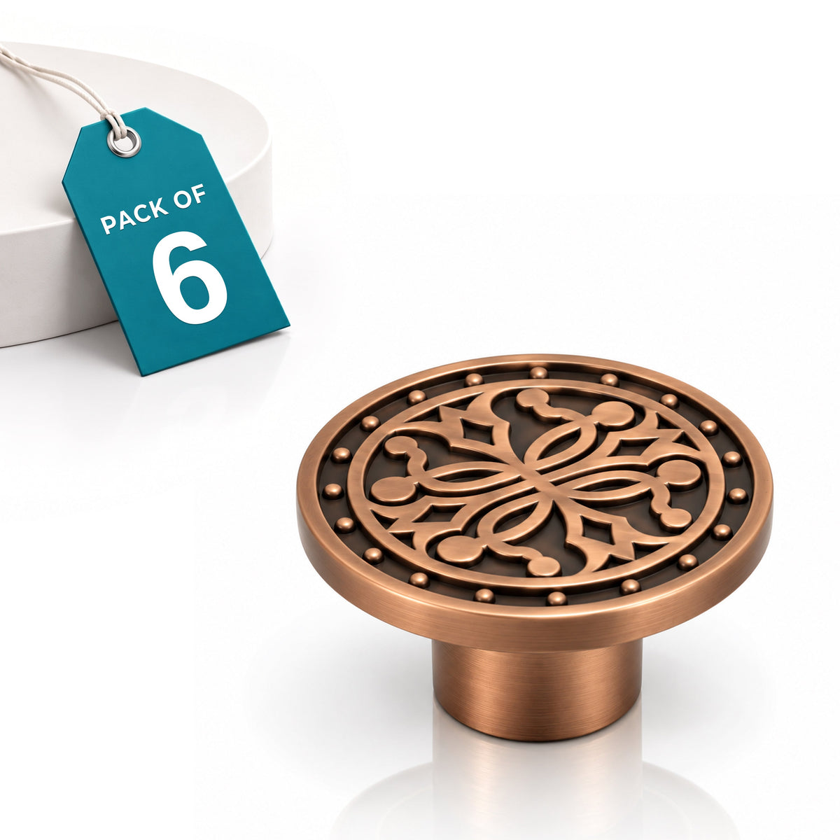 Plantex Knobs for Drawer/Round Drawer Knobs/Knobs for Cabinets/Pull-Push Knobs for Kitchen/Bedroom Drawer - Pack of 6 (DTK-301, Copper Antique)-1