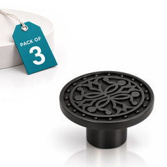 Plantex Knobs for Drawer/Round Drawer Knobs/Knobs for Cabinets/Pull-Push Knobs for Kitchen/Bedroom Drawer - Pack of 3 (DTK-301, Black)-1