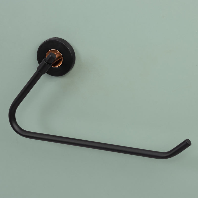 Plantex Towel Hanger for Bathroom/Solid Brass & SS-304 Grade Napkin Holder for Wash Basin/Napkin Hanger/Kitchen/Bathroom Accessories - (Matt Black & Rose Gold)-5