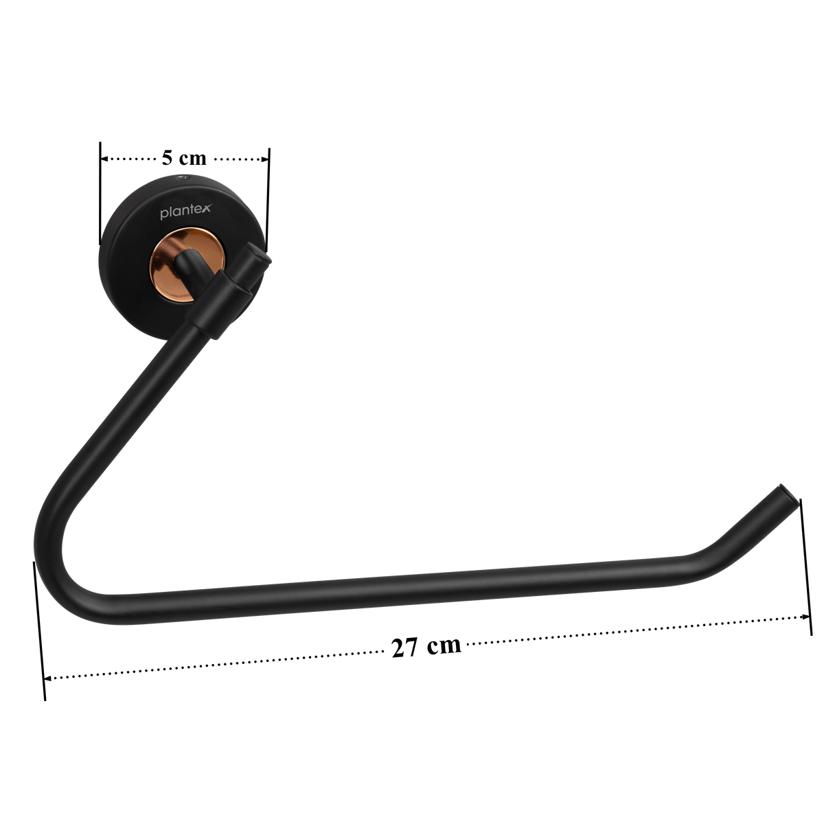 Plantex Towel Hanger for Bathroom/Solid Brass & SS-304 Grade Napkin Holder for Wash Basin/Napkin Hanger/Kitchen/Bathroom Accessories - (Matt Black & Rose Gold)-2