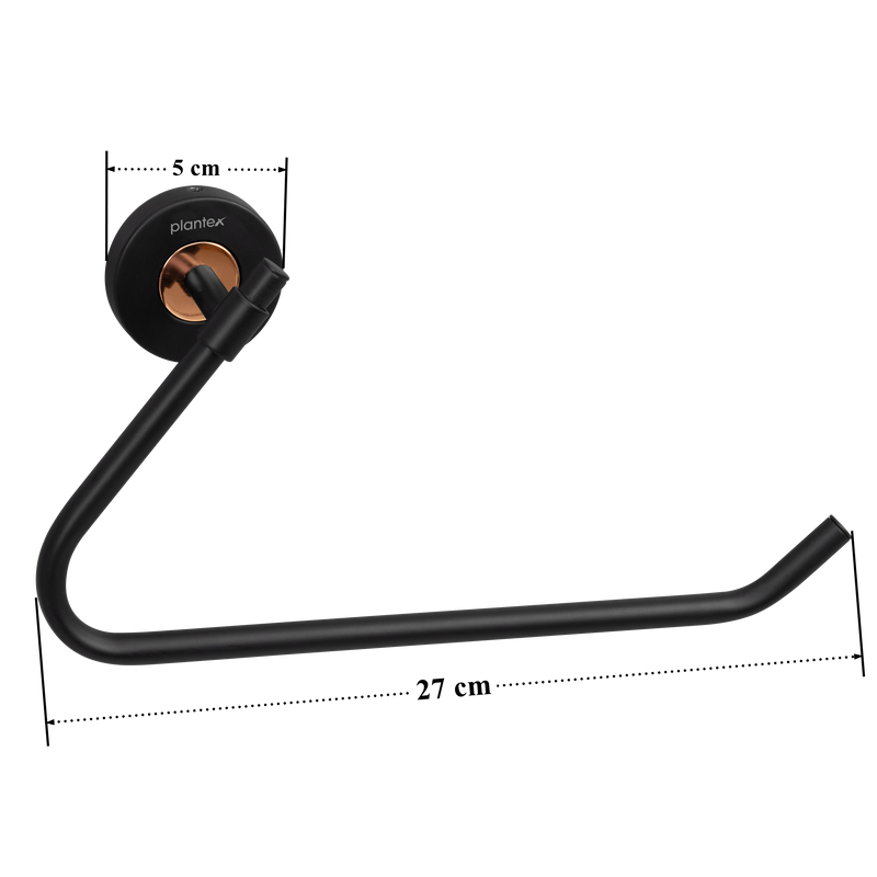 Plantex Towel Hanger for Bathroom/Solid Brass & SS-304 Grade Napkin Holder for Wash Basin/Napkin Hanger/Kitchen/Bathroom Accessories - (Matt Black & Rose Gold)-2