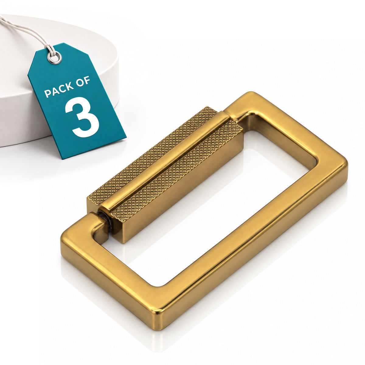 Plantex Rajwadi Drawer Kadi/Drawer Handle/Pull-Push Kadi for Home/Office Cabinet - Pack of 3 (SH-344, Gold)