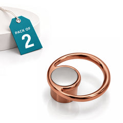 Plantex Drawer Knobs/Ring Drawer Kadi/Pull-Push Knobs for Kitchen/Bedroom Drawer - Pack of 2 (Rose Gold & Satin Black)-1