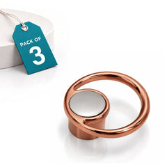 Plantex Drawer Knobs/Ring Drawer Kadi/Pull-Push Knobs for Kitchen/Bedroom Drawer - Pack of 3 (Rose Gold & Satin Black)-1