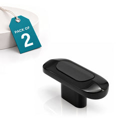 Plantex Knobs for Drawer/Drawer Knobs/Oval Knob for Cabinets/Drawer Handle/Pull-Push Knob for Kitchen/Bedroom Drawers - Pack of 2 (SH-432, DC-Black & Z-Black)-1