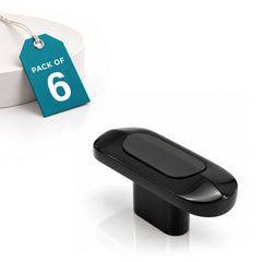 Plantex Knobs for Drawer/Drawer Knobs/Oval Knob for Cabinets/Drawer Handle/Pull-Push Knob for Kitchen/Bedroom Drawers - Pack of 6 (SH-432, DC-Black & Z-Black)-1