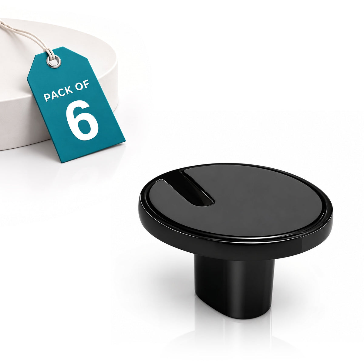 Plantex Knobs for Drawers/Drawer Knobs/Round Knob for Cabinets/Pull-Push Knob for Kitchen/Bedroom/Drawer - Pack of 6 (SH-433, DC-Black & Z-Black)-1