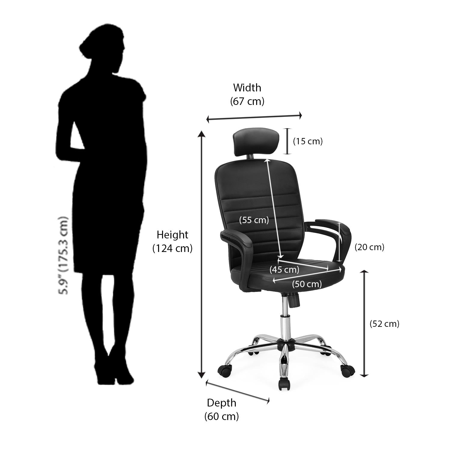 Nilkamal Aries High Back Office Chair (Black)