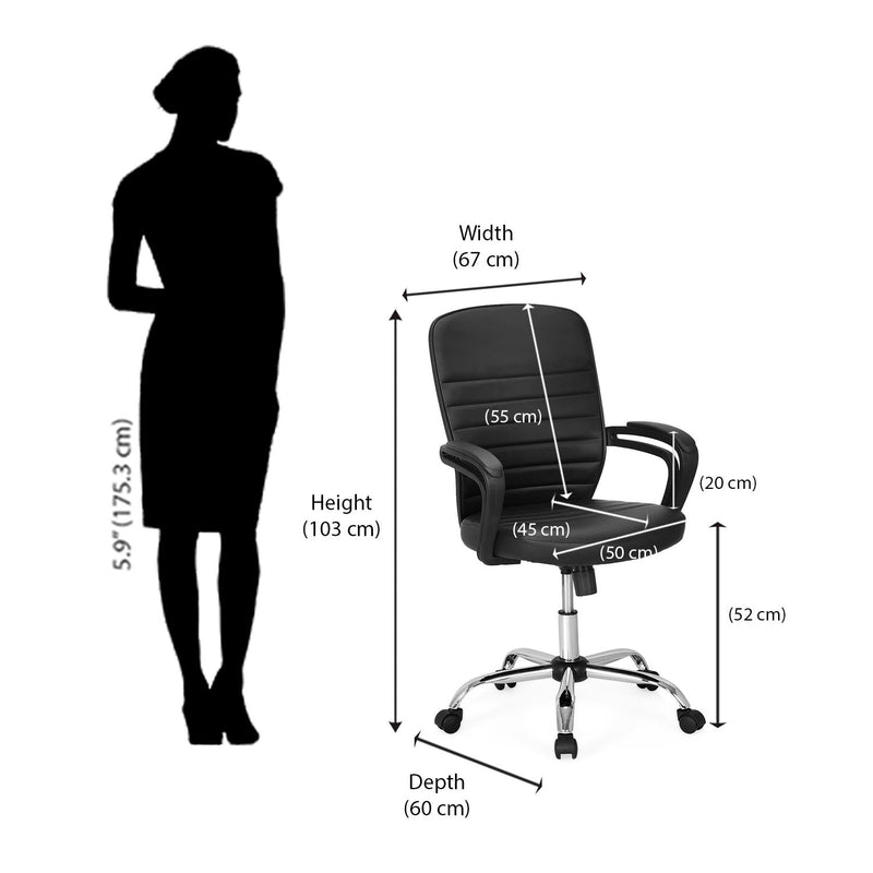 Nilkamal Aries Mid Back Office Chair (Black)