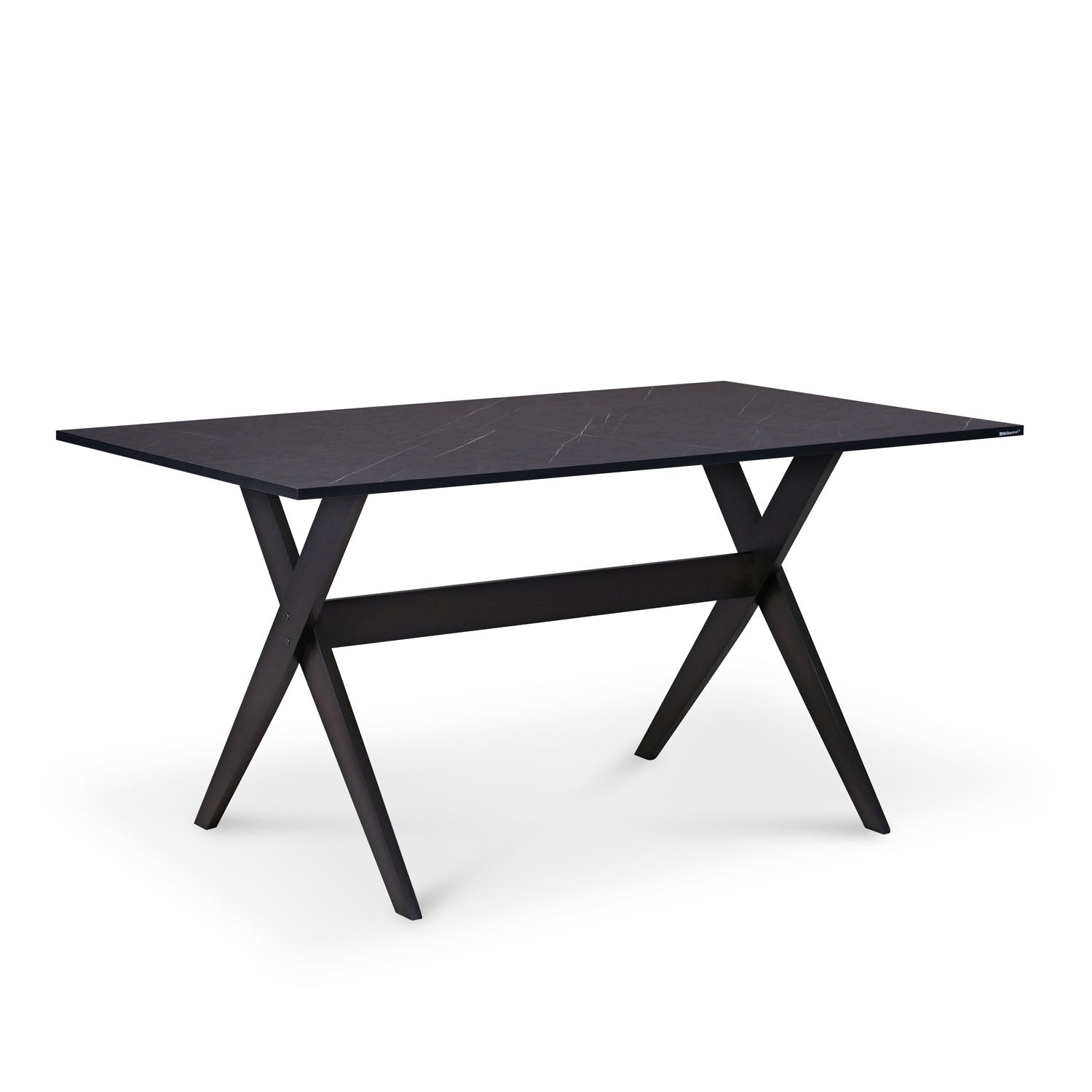 Nilkamal Aristo Solid Wood 6 Seater Dining Set (Walnut / Black)