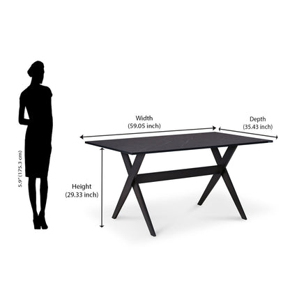 Nilkamal Aristo Engineered Wood 6 Seater Dining Table (Dark Walnut)