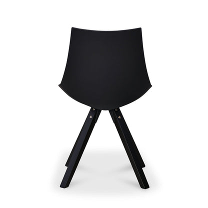 Nilkamal Aristo Leatherette Dining Chair (Dark Walnut / Black)