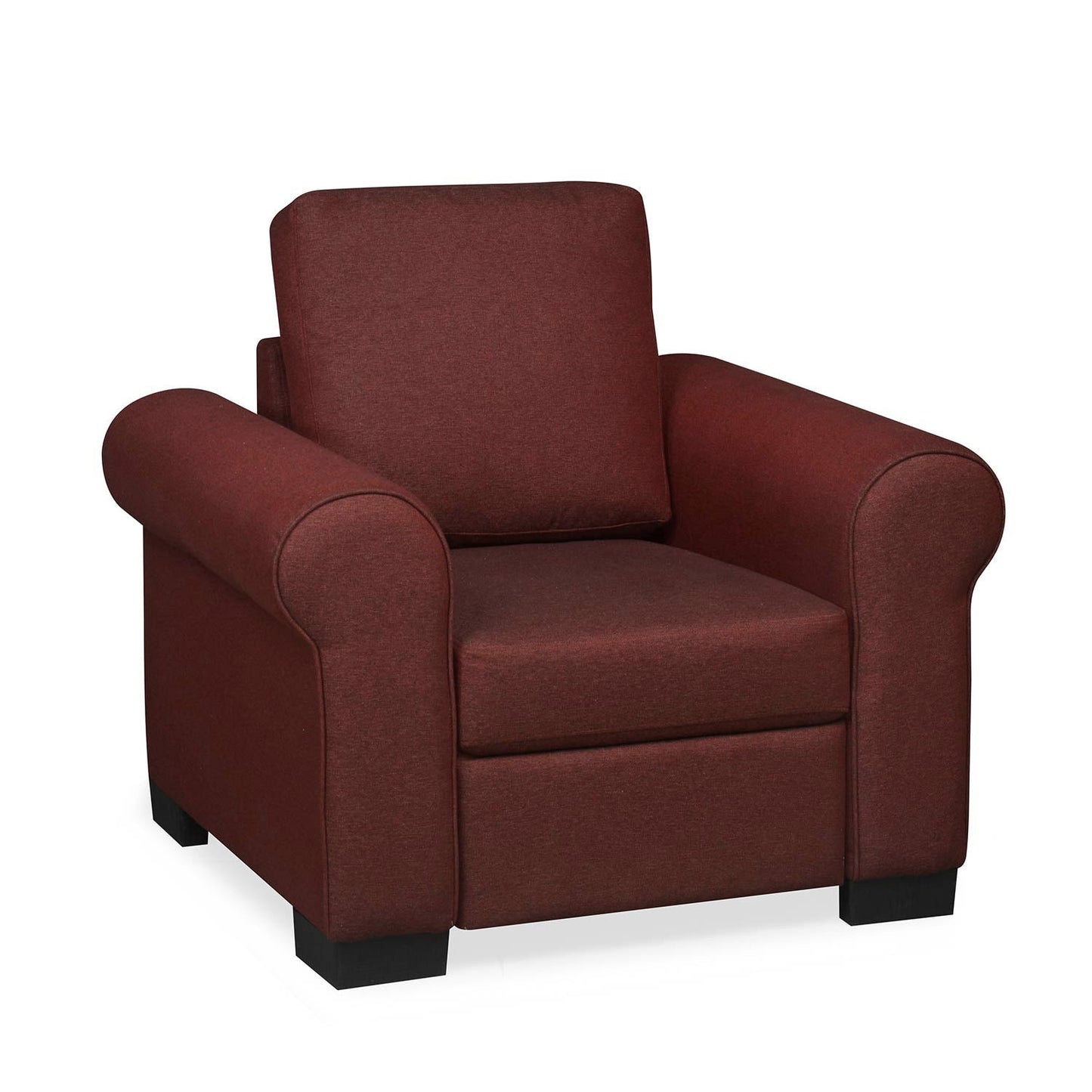Nilkamal Array 1 Seater Bill Arm Sofa (Maroon)