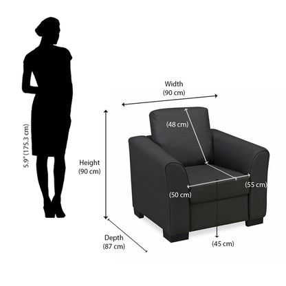 Nilkamal Array 1 Seater Mike Arm Sofa (Dark Grey)