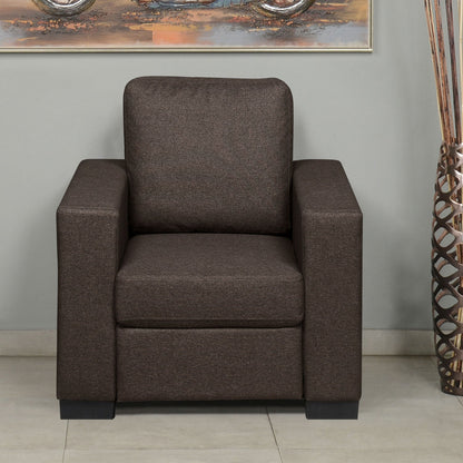 Nilkamal Array 1 Seater Ron Arm Sofa (Dark Brown)