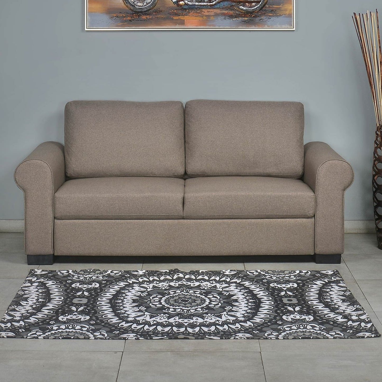 Nilkamal Array 3 Seater Bill Arm Sofa (Light Brown)