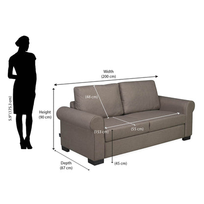 Nilkamal Array 3 Seater Bill Arm Sofa (Light Brown)