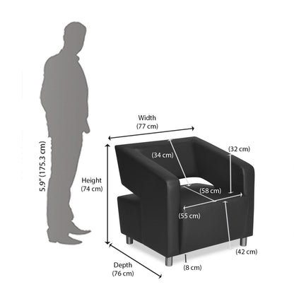Nilkamal Arrow Leatherette 1 Seater Sofa (Black)