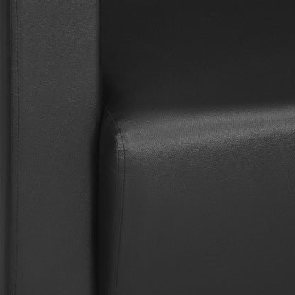 Nilkamal Arrow Leatherette 3 Seater Sofa (Black)