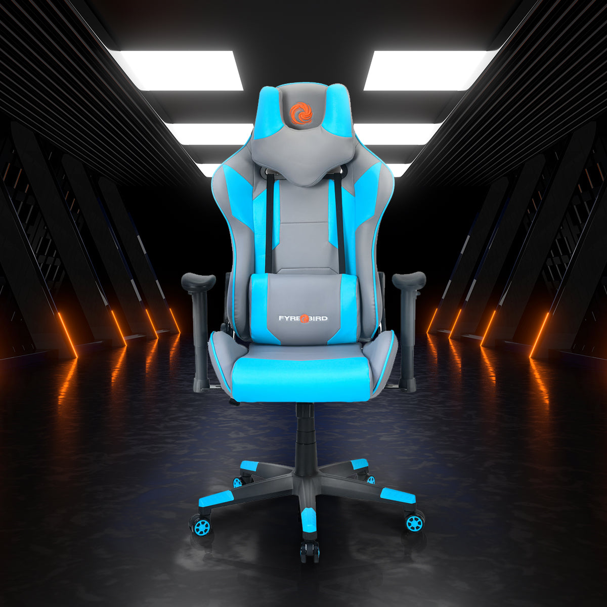 Nilkamal Fyrebird Athena Gaming Chair (Grey / Turquoise)